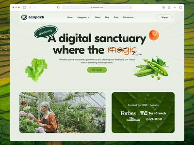 Gardening & Landscaping website architects creative design gardening landing page landscaping landscaping ideas minimal procreate ui ux web website website design