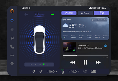 Car Digital Dashboard , UI DESIGN car dashboard car screen figma graphic design ui