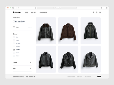 Louise - E-commerce Fashion Website branding design ecommerce fashion jacket men fashion ui ui design ux web