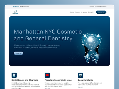 Website Design for Dental Clinic business concept dental dentist home page landing page user interface ux webflow website design wix wordpress