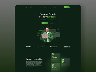 Lead Gen Agency Home Page agency home page agency website dark mode design graphic design hero image home page design lead gen ui ui ux web design