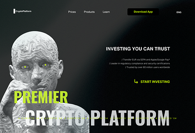Website for a cryptocurrency platform crypto design logo typography ui ux web design