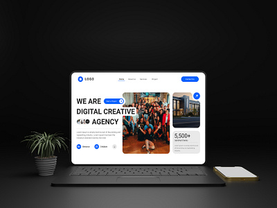 Creative Agency Website agency agency landing page agency website branding creative agency creative agency landing page creative agency web ui creative agency website landing page ui vector web ui website