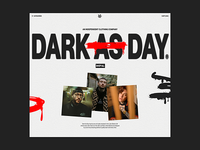 Dark As Day e-comm concept pt.2 clothing concept design e commerce interface typography ui ux web design website