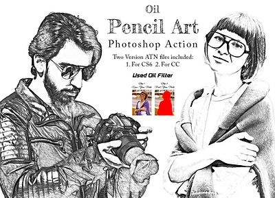 Oil Pencil Art Photoshop Action oil filter