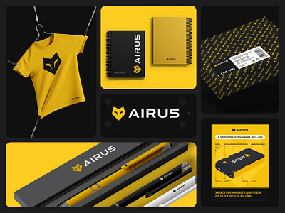 Airus branding airus box branding design graphic design illustration logo pen typography ui vector yellow