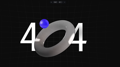 404 page design - 3D interaction 3d 404 animation graphic design illustration interaction logo motion graphics spline ui