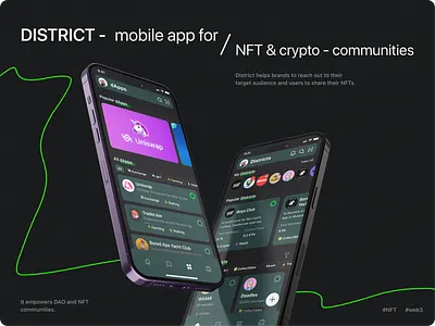District - Mobile App Design for Crypto & NFT app app design crypto design development mobile mobile app mobile app design mobile app development nft phenomenon ui ui design ux ux design uxui