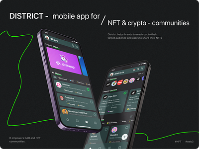 District - Mobile App Design for Crypto & NFT app app design crypto design development mobile mobile app mobile app design mobile app development nft phenomenon ui ui design ux ux design uxui