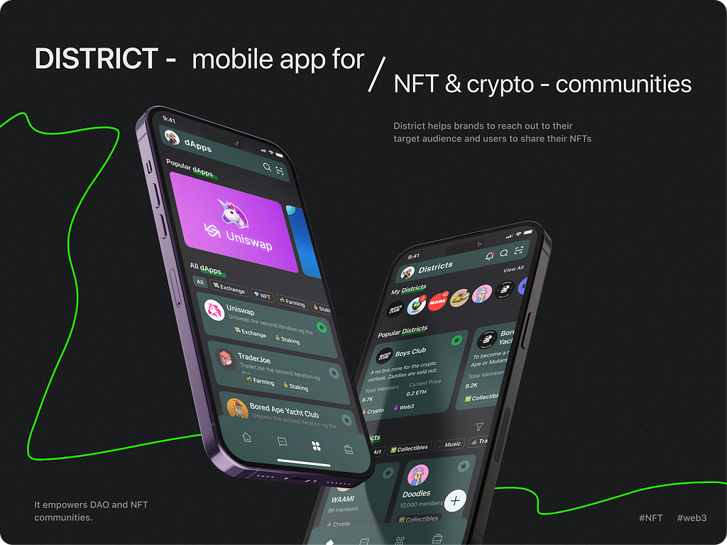 District - Mobile App Design for Crypto & NFT by Phenomenon Product for ...