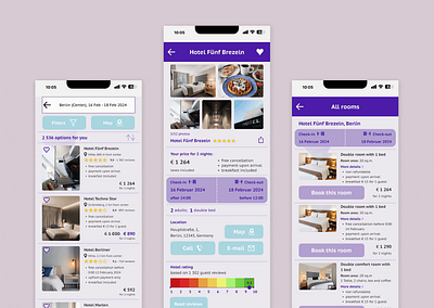 DreamHotel app - Hotel menu / Hotel page / Room menu accomodation app app design apps booking booking app hotel hotel app hotels mobile mobile design prototyping ui ux ux designer ux desihn