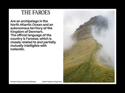The Faroes | Editorial layout, pt. 6 design editorial figma graphic design grid landing page layout minimal minimalism minimalist poster swiss typography ui ui design user interface web