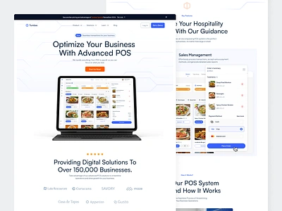 Tumbas - POS System Landing Page 💰 cashier clean landing page minimalist poin of sale pos pos system pos website product design restaurant saas saas landing page saas produt ui web web design