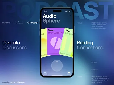 Audio Podcast adit audio book card cart design fashion illustration interface ios mobile music news slide video