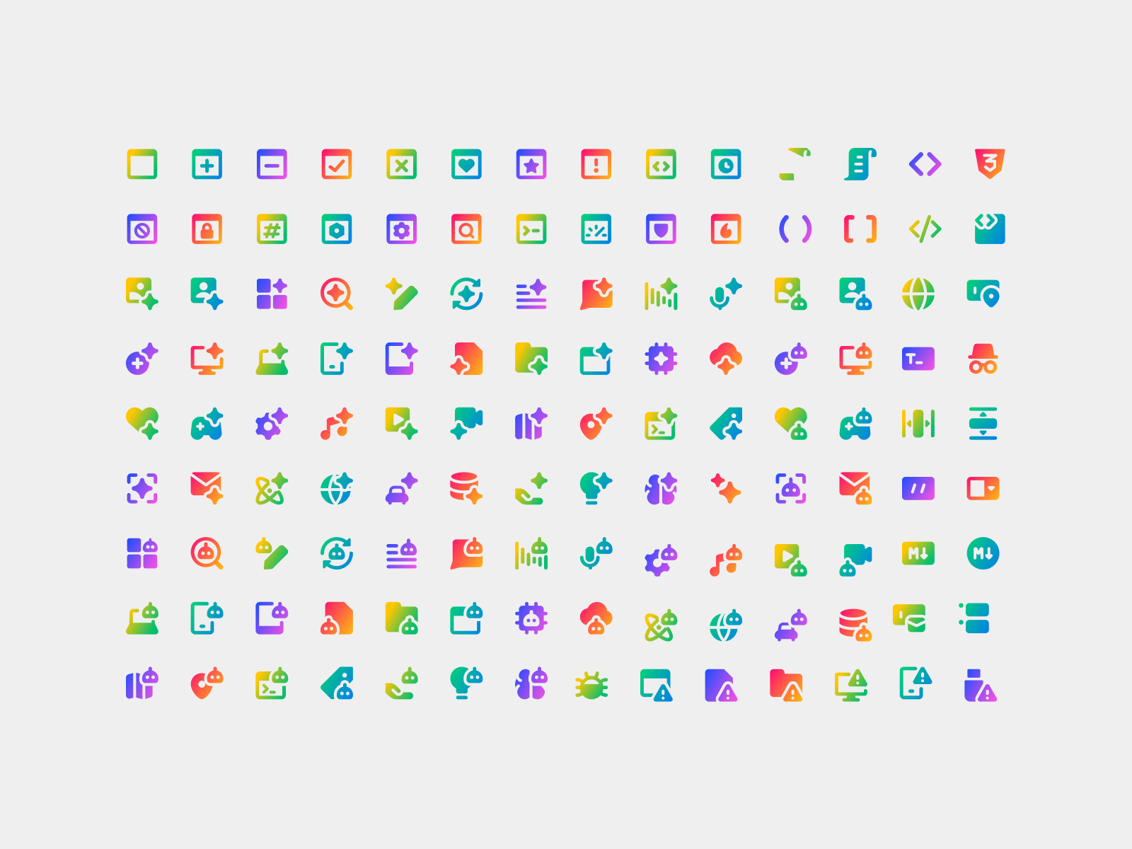 Gradient Icons - WIP branding design flat gradient graphic design icons illustration illustrator logo modern set trendy ui vector web