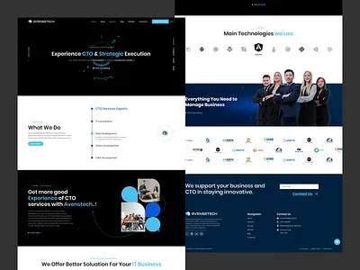Avensetech IT Business Soluation Landing Page animation branding graphic design logo motion graphics