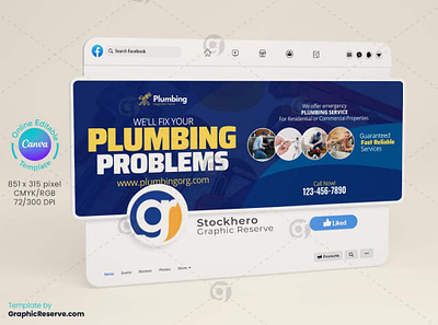 Solved Plumbing Problems Social Media Cover Template canva canva social media design expert plumber facebook cover plumber plumber social media plumbing facebook cover social media social media cover