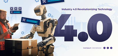 Industry 4.0 Landing Page 3d branding business graphic design illustration industry industry 4.0 internet landing page laptop motion graphics promotion robot technology template ui ux web
