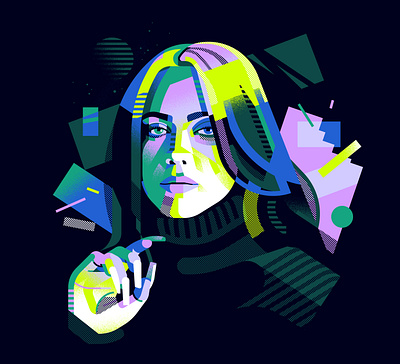 Billie Eilish abstract billieeilish geometric illustration music pattern pop portrait singer vector