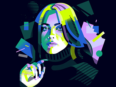 Billie Eilish abstract billieeilish geometric illustration music pattern pop portrait singer vector