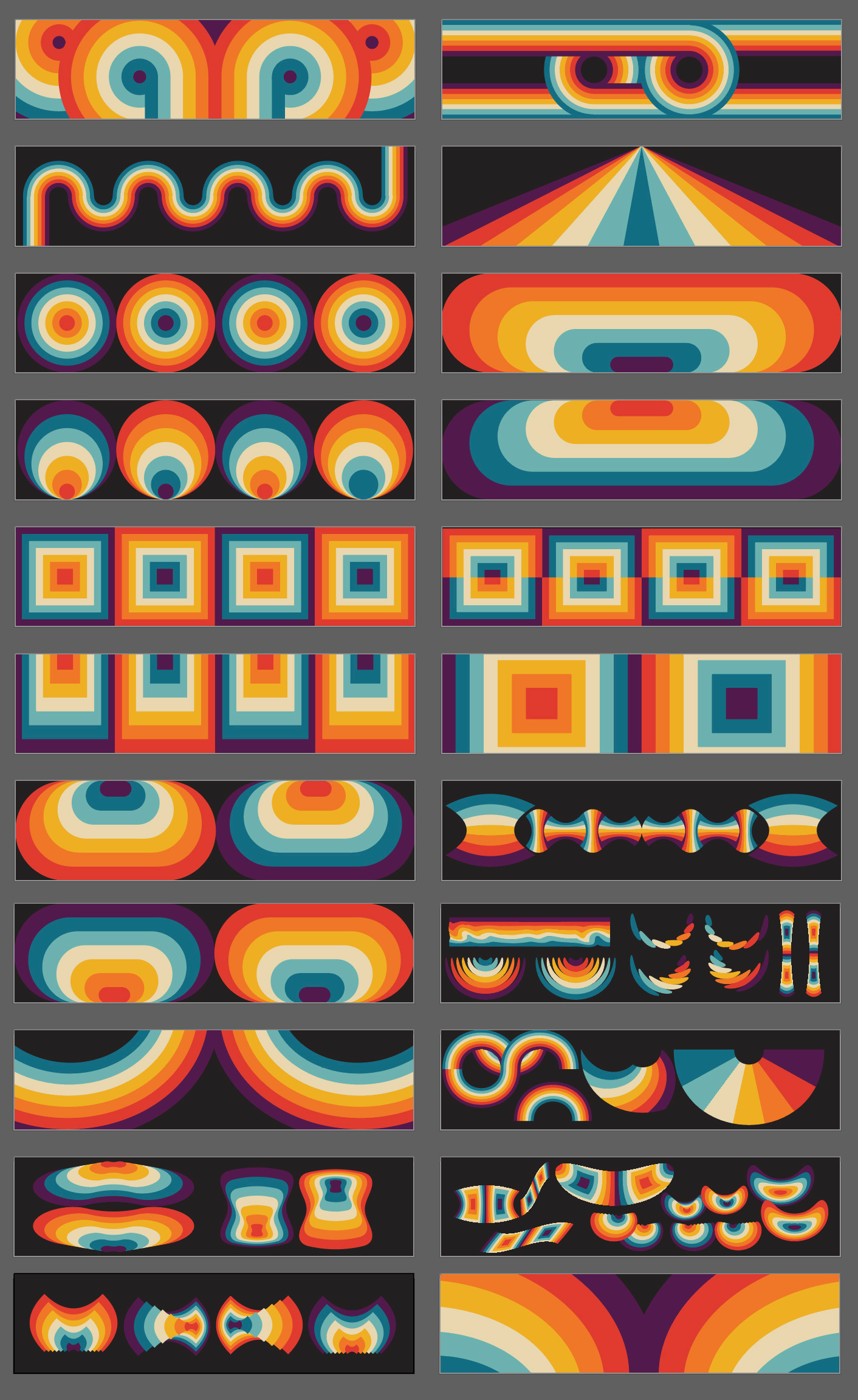 DSO Visualizer Exploration (vectors) bold colors design graphic design illustration line lines minimal rainbow retro screen shapes vector visualizer