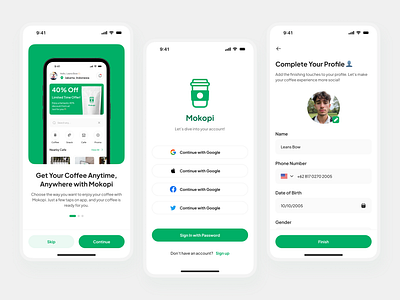 Mokopi - Onboarding, Sign In, Sign Up flow | Mobile UI Kit branding design design ideas e commerce e commerce website e shop exploration explore grocery store online business online store retail shop shopify shopping cart ui web web ideas website website design
