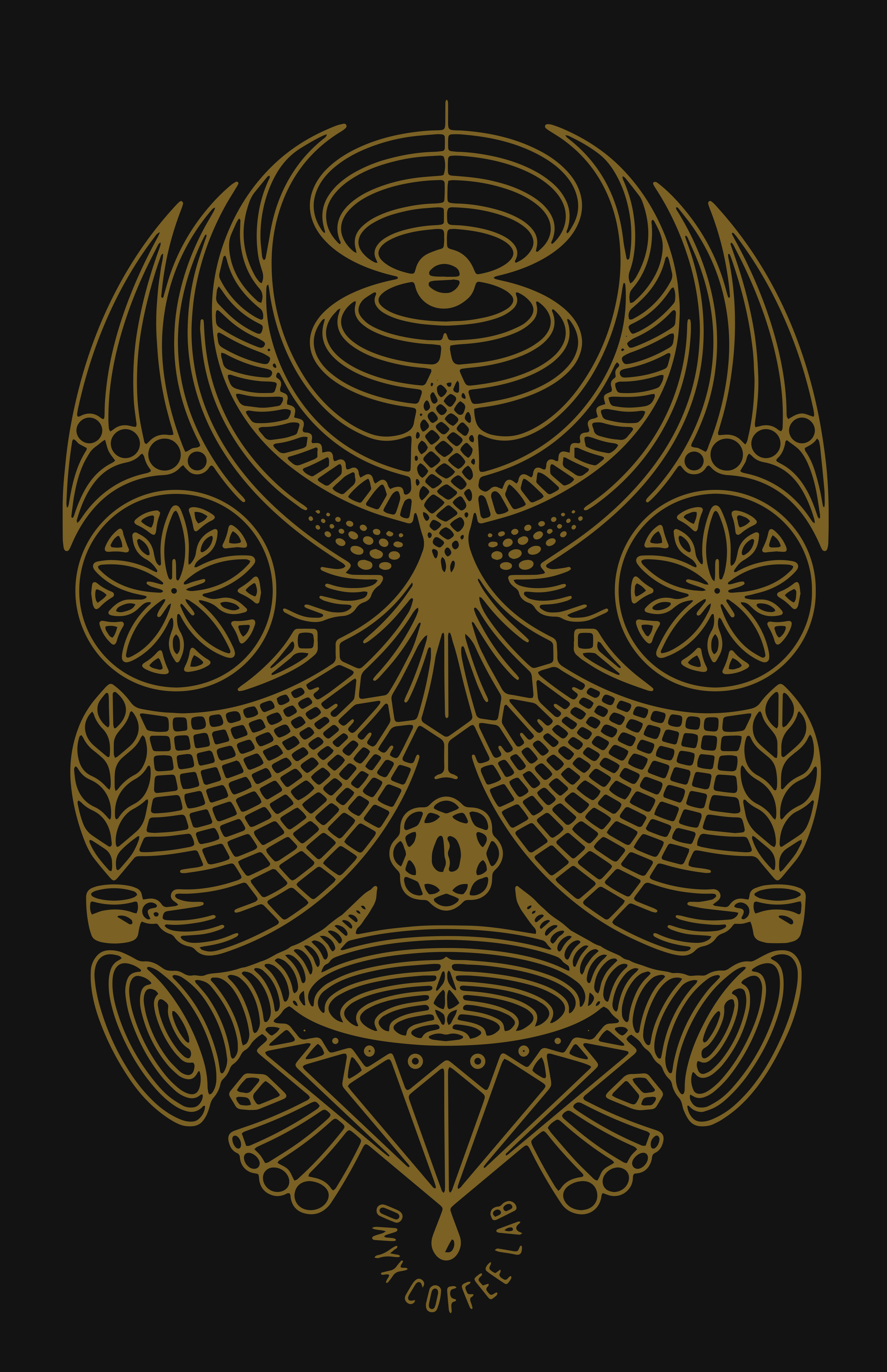 The Highest Grind bird coffee coffee shop design graphic design illustration line art minimal new age onyx portals psychedelic