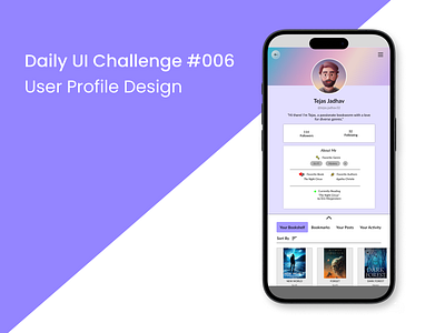 User Profile UI 006 book website daily ui challenge daily ui challenge 006 ui user profile ux