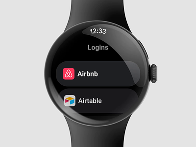 RoboForm for Wear OS android animation dark figma rive ui ux watch wear os wearos