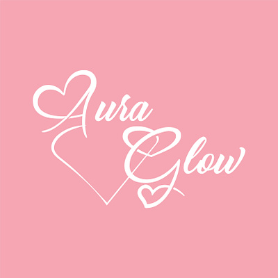 Aura Glow | Logo affection beauty brand branding care company cosmetic design graphic design illustration logo love pink pink logo white logo
