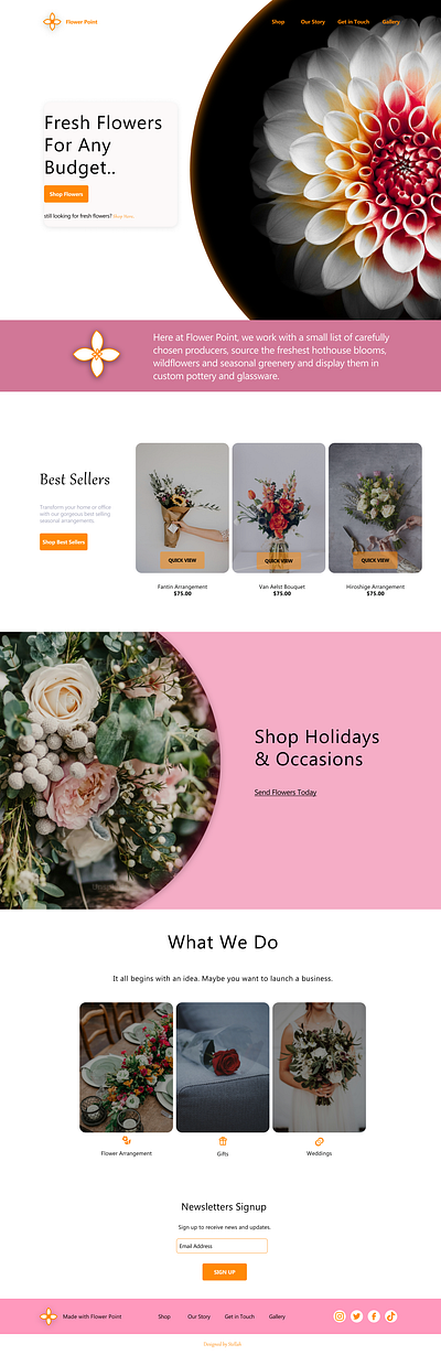 Flower Website Landing Page branding figma flowers flowers page landing page ui ui design ux design