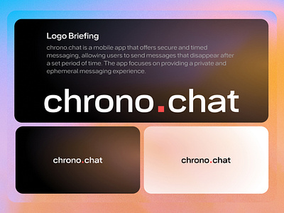 Logo Concept - Secure chat app UI/UX Design called chrono.chat app design blockchain briefing chat chrono client dark mode logo mobile design modern simple ui ux web3.0 whatsapp