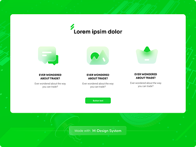 Features Section | M-Design System 3d bullet points design system features features section glassmorphism green icon set icons landing light mode mdesign modern website msystem ui ui kit ui set untitled ui website white website