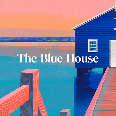 The Blue House, Western Australia australia australian digitalart illustration landscape