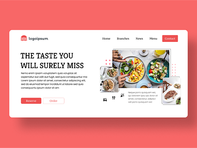 Restaurant website design figma landing page ui user interface website website design