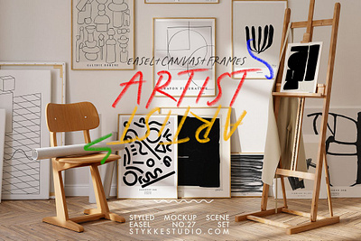 EASEL Artist Gallery Frame Mockup art studio mockup canvas mockup easel mockup frame gallery mockup frame mockup stykke studio