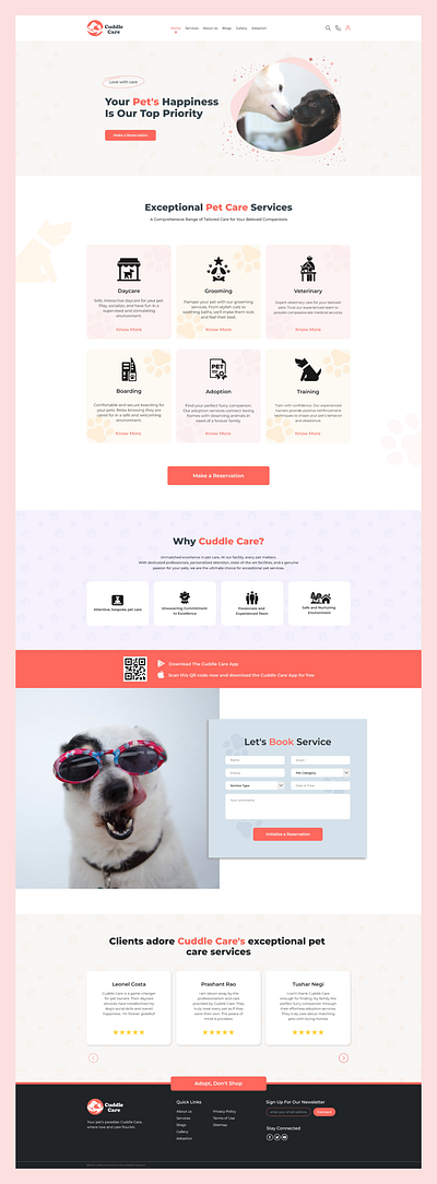Cuddle Care adobe xd design designer figma graphic design homepage interface minimal ui ui design ui ux uidesign uiux web design website