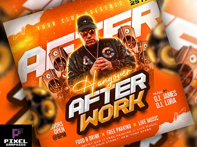 Weekend Music Party Flyer bar flyer celebration club flyer design dj flyer event flyer event post event poster friday night party graphic design night party photoshop psd flyer weekend music party flyer