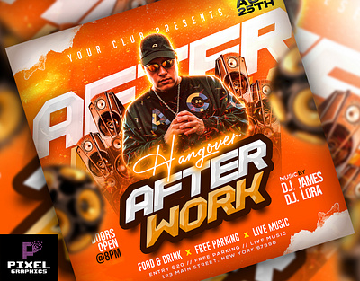 Weekend Music Party Flyer bar flyer celebration club flyer design dj flyer event flyer event post event poster friday night party graphic design night party photoshop psd flyer weekend music party flyer