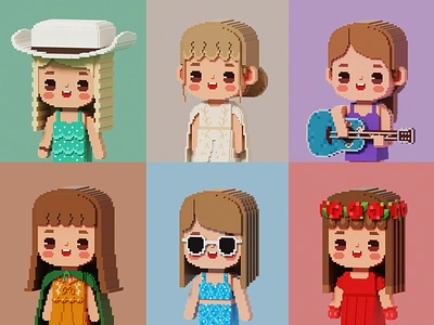 Voxel Character Design Collection 3d 3d character 3d character design 3dcharacter character design cute character game character gameart illustration magicavoxel voxel voxel art voxel character design voxel game art voxelart voxels