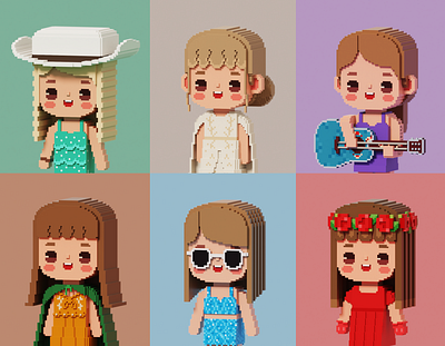 Voxel Character Design Collection 3d 3d character 3d character design 3dcharacter character design cute character game character gameart illustration magicavoxel voxel voxel art voxel character design voxel game art voxelart voxels