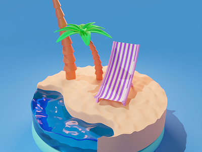 3d Beach 3d 3d art 3d modelling blender