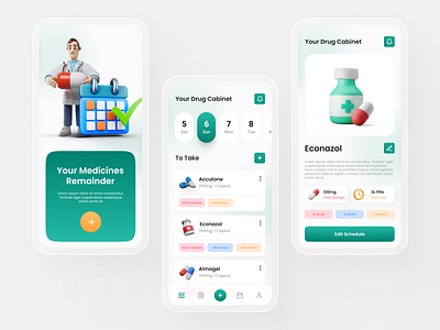 Medicine Reminder Mobile App animation branding graphic design healthapp healthcareapp healthreminder healthtech healthtracking medicalapp medicationmanagement medicationreminder medicationtracker medicineapp medicinereminder motion graphics pharmacyapp ui wellnessapp