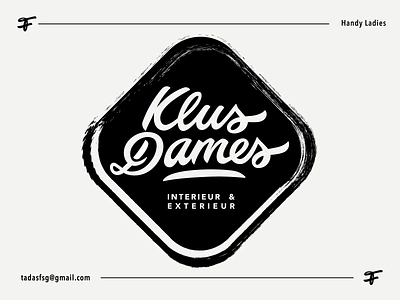 Klus Dames (Handy Ladies) authentic bagde branding brush calligraphy custom design flow handwritten identity lettering logo premium script stroke type unique wordmark