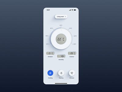 Smart Home App app control design home interface minimal mobile neumorphism product design remote remote control skeuomorphism smart temperature ui ux