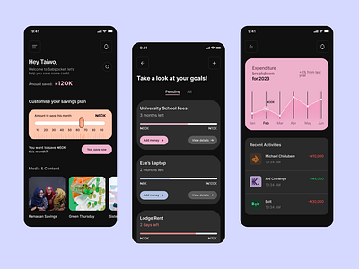 Savings App Design app design design mobile app product productdesign savingsapp ui uiux ux webdesign