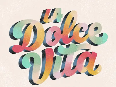 La Dolce Vita graphic design illustration lettering letters procreate typography