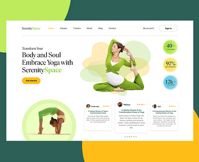 Website UI Design for Yoga designeremrul emrul lifestyle ui webui yoga