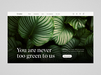 Plant e-commerce hero beige e commerce ecommerce garden green greenery hero hero section home plants landing landing page nature plant lovers plants pot plants