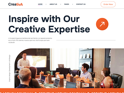 Creative Agency Landing Page UI Template agency agencyshowcase artisticinterface creativeagency designinspiration digitalcreativity graphicdesign innovativedesign template ui uiux visualidentity web template webdesign website website ui